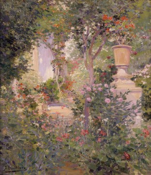 フラワーズ Painting - 作者ホセ・ベンリウレとギルの庭 印象派の花